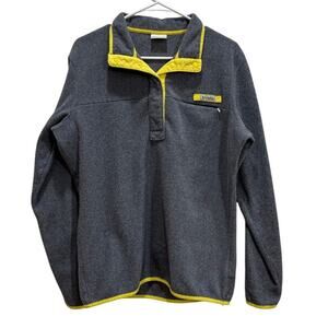 Columbia PFG Women L Fleece 1/4 Snap Pullover Front Zip Pocket Performance